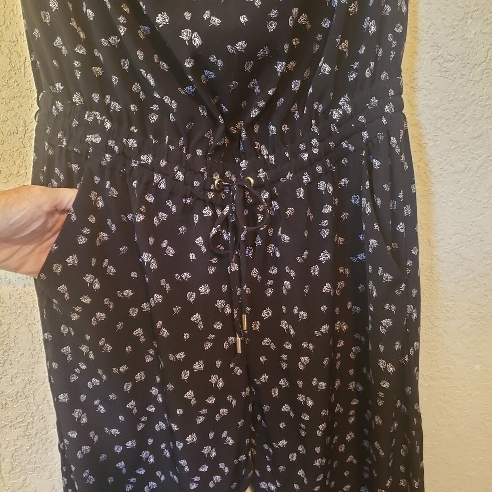 EXPRESS Women's Strapless Black White Floral Drawstring Waist Jumper Size XS - Picture 7 of 10